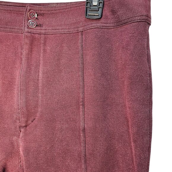 Maeve Anthropologie High Rise Seamed Split Hem Pants In Plum Size 14 Equestrian - Picture 6 of 11